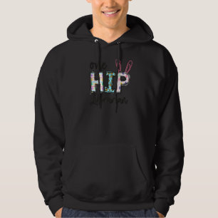 One Hip Librarian Funny Bunny Egg Hunting Cute Bun Hoodie