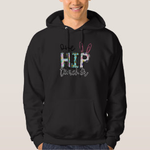 One Hip Teacher Funny Bunny Egg Hunting Cute Bunny Hoodie