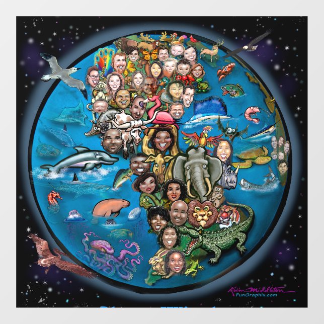 One Home Planet Earth Share Wisely Window Cling (Sheet)