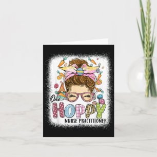 One Hoppy Nurse Practitioner Leopard Bunny Easter Card