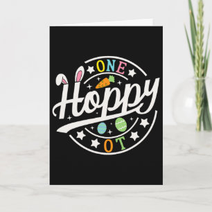 One Hoppy Occupational Therapist Bunny Ears Funny Card