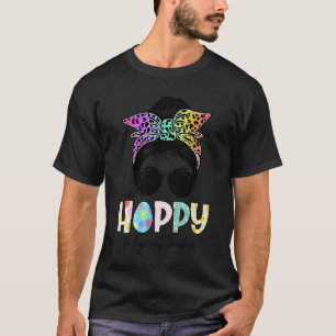 One Hoppy Physical Teacher Messy Bun Teacher Easte T-Shirt