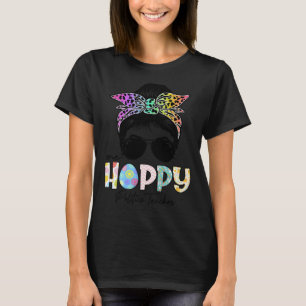 One Hoppy Politics Teacher Messy Bun Teacher Easte T-Shirt