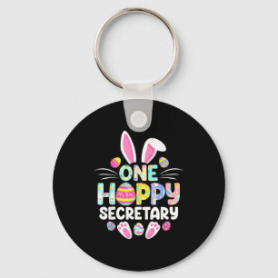 One Hoppy Secretary Funny Easter Day Keychain