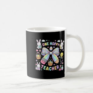 One Hoppy Teacher Bunny Easter Day Groovy Retro Wo Coffee Mug