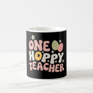 One Hoppy Teacher Easter Teaching Groovy Retro Coffee Mug