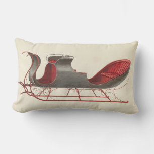 One Horse Open Sleigh - Christmas Lumbar Pillow