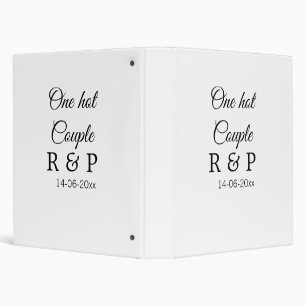One hot add couple name initial letter text date binder