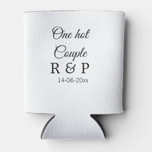 One hot add couple name initial letter text date can cooler
