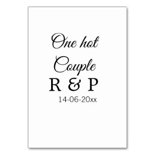 One hot add couple name initial letter text date table number