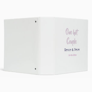 One hot couple add name purple pastel retro modern binder