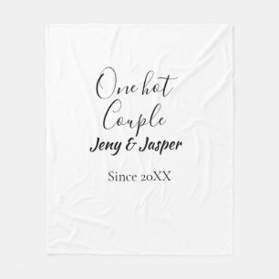 One hot couple add name since 20XX year date Fleece Blanket