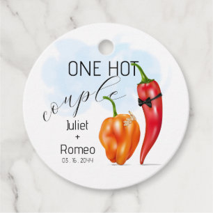 One Hot Couple Hot Pepper Wedding Favour Tags