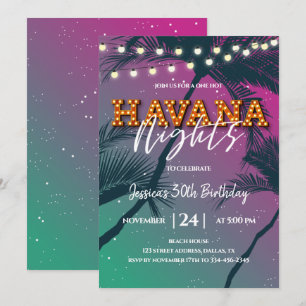 One Hot Havana Night Birthday Invitation