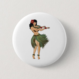 One Hula Girl Dancing 2 Inch Round Button