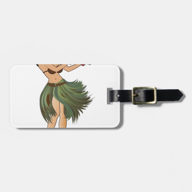 One Hula Girl Dancing Luggage Tag (Front Horizontal)