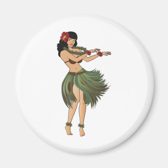 One Hula Girl Dancing Magnet (Front)