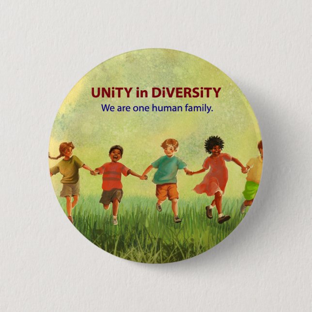 One Human Family 2 Inch Round Button (Front)