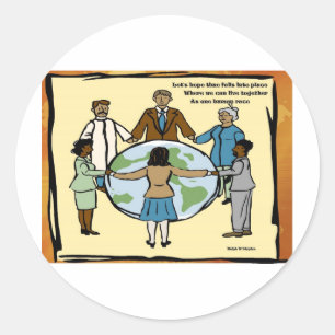 One humanity classic round sticker