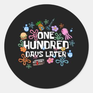 One Hundred Days Later 100th Day Of School  Classic Round Sticker