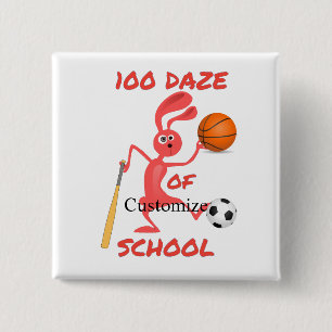 One Hundred Daze Of School Thunder_Cove 2 Inch Square Button