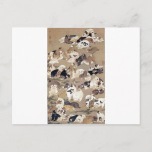 One Hundred Dogs by Ito Jakuchu Postcard