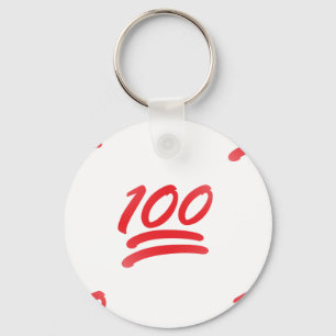 one hundred emoji keychain
