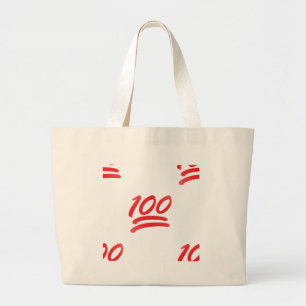 one hundred emoji large tote bag