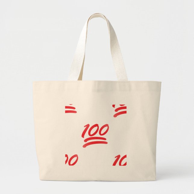 one hundred emoji large tote bag (Front)