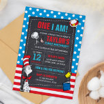 One I Am | Cat in the Hat Chalkboard Birthday Invitation<br><div class="desc">Celebrate your child's First Birthday with Cat in the Hat! These fun Birthday invitations are fully customizable.</div>