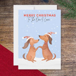 One I Love Merry Christmas Dachshunds Sausage Dogs Holiday Card<br><div class="desc">A festive Christmas card with an illustration of two cute dachshunds in the snow,  in a watercolor style. The greeting 'Merry Christmas' is at the top of the card in capital letters,  followed by 'To The One I Love' in script typography.</div>