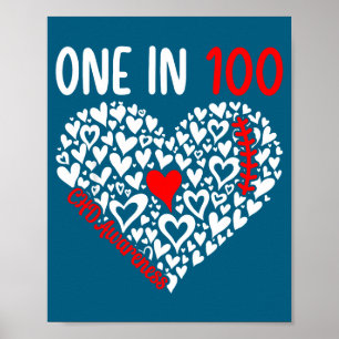 One In 100 Congenital Heart Disease Awareness Chd  Poster