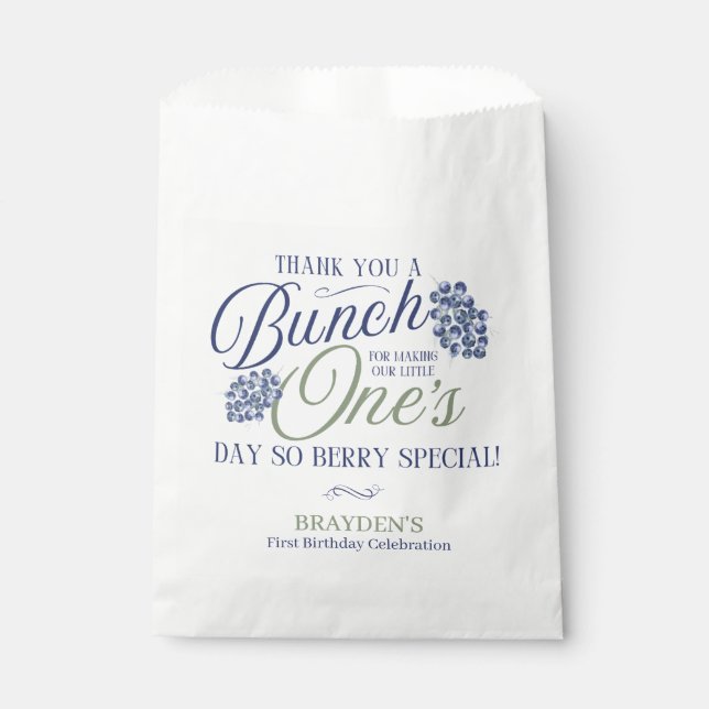 One In A Bunch Berry First Birthday Favour Bag (Front)