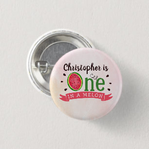 One In A Melon 1st Birthday 1 Inch Round Button