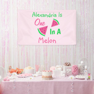 One In A Melon 1st Birthday Banner