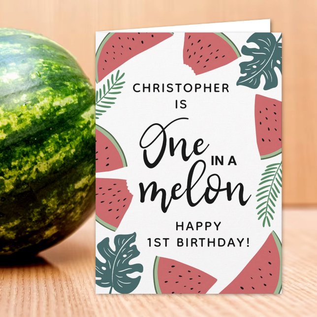 One In A Melon 1st Birthday Card (Creator Uploaded)