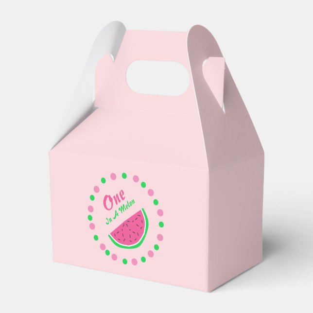 One In A Melon 1st Birthday Favor Box (Front Side)