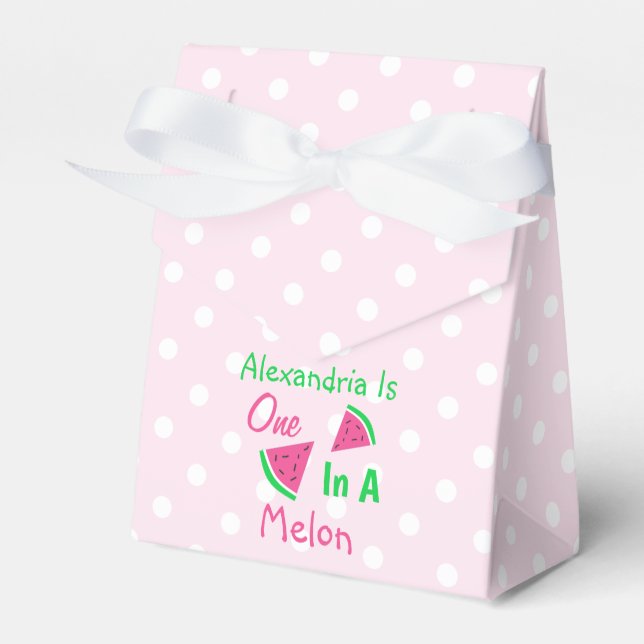 One In A Melon 1st Birthday Favor Box (Front Side)