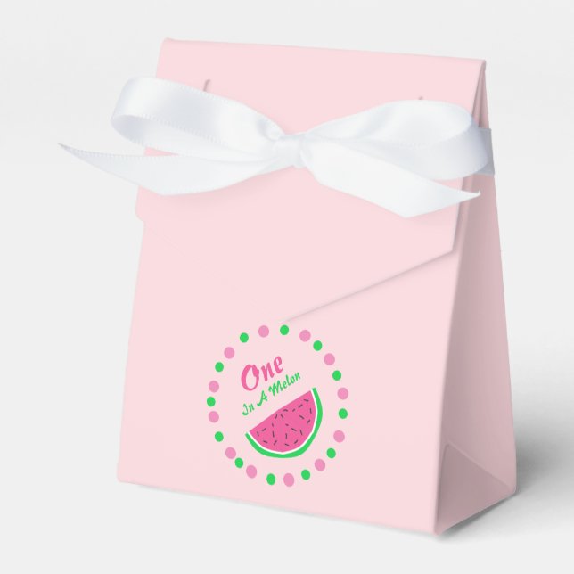 One In A Melon 1st Birthday Favor Box (Front Side)