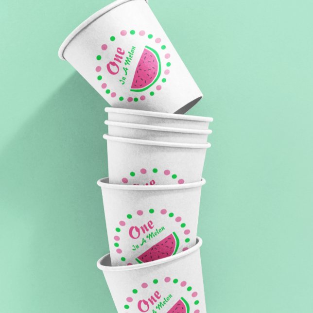 One In A Melon 1st Birthday Paper Cups (Creator Uploaded)