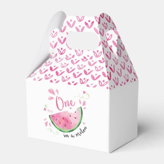 One in a Melon 1st Birthday Party Favour Box (Front Side)