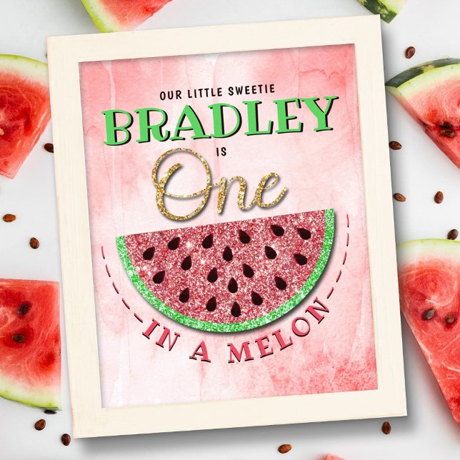 One In A Melon 1st Birthday Poster (Creator Uploaded)