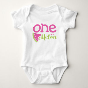 One in a Melon 1st Birthday Watermelon Baby Bodysuit