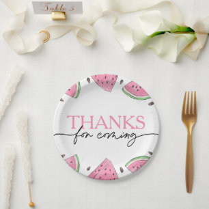 One In A Melon 1st Birthday Watermelon Birthday Paper Plate