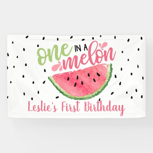 One in a Melon Birthday Banner (Horizontal)