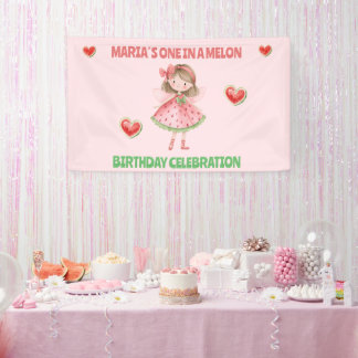 One in a Melon Birthday Banner | Watermelon Fairy