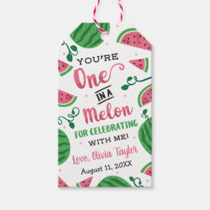 One In A Melon Birthday Favour Tag