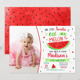 One in a Melon Birthday Invitation