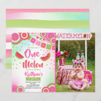 One In A Melon Birthday Invitation Melon Party
