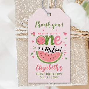 One in a Melon! Birthday One Girl Gift Tags